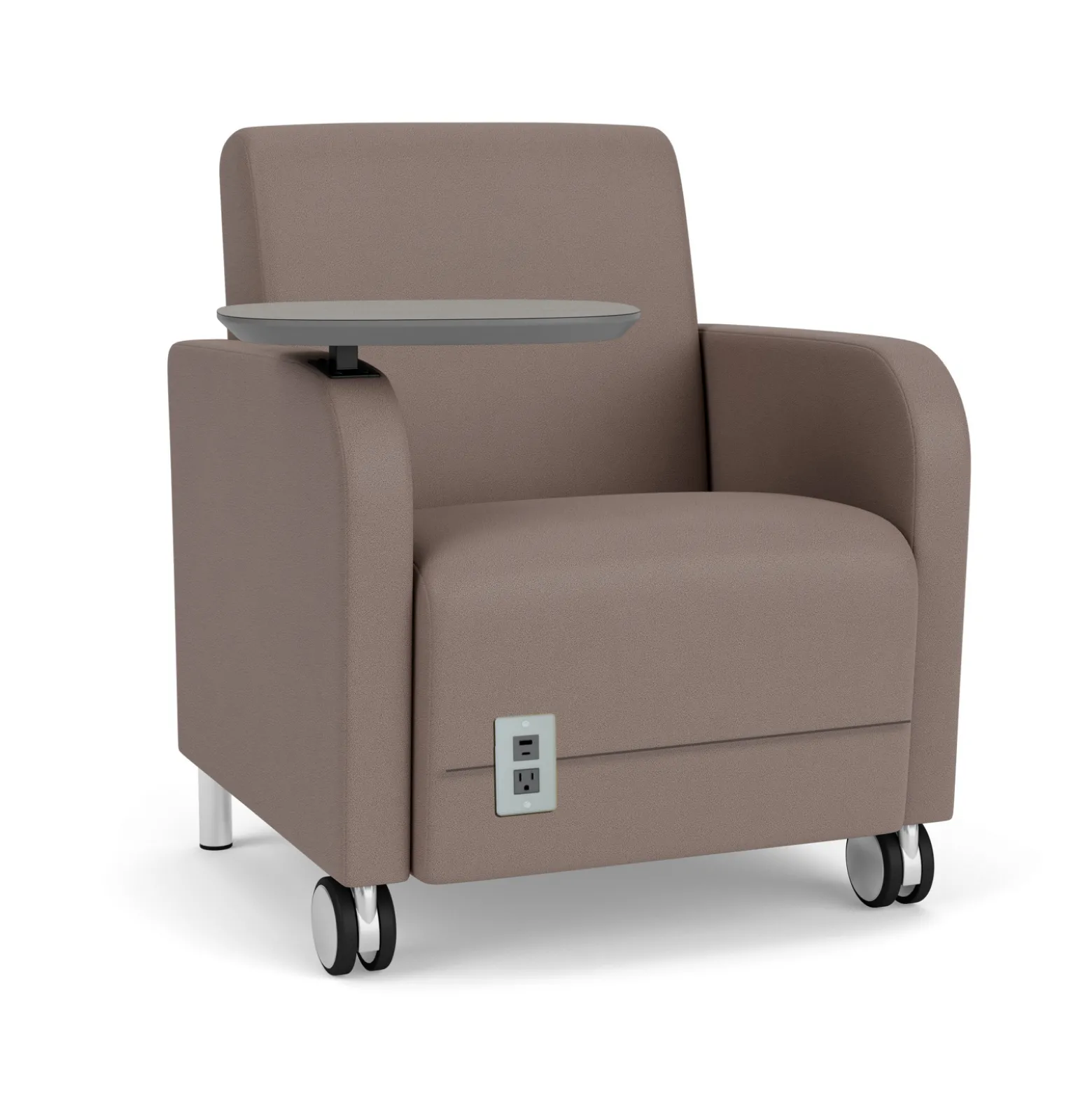 Parkside Powered Guest Chair with Tablet and Casters in Standard Upholstery