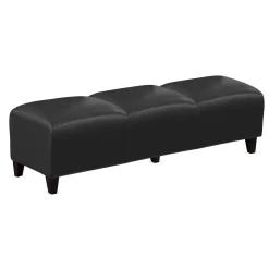 Parkside Three Seat Bench in Faux Leather - 65"W