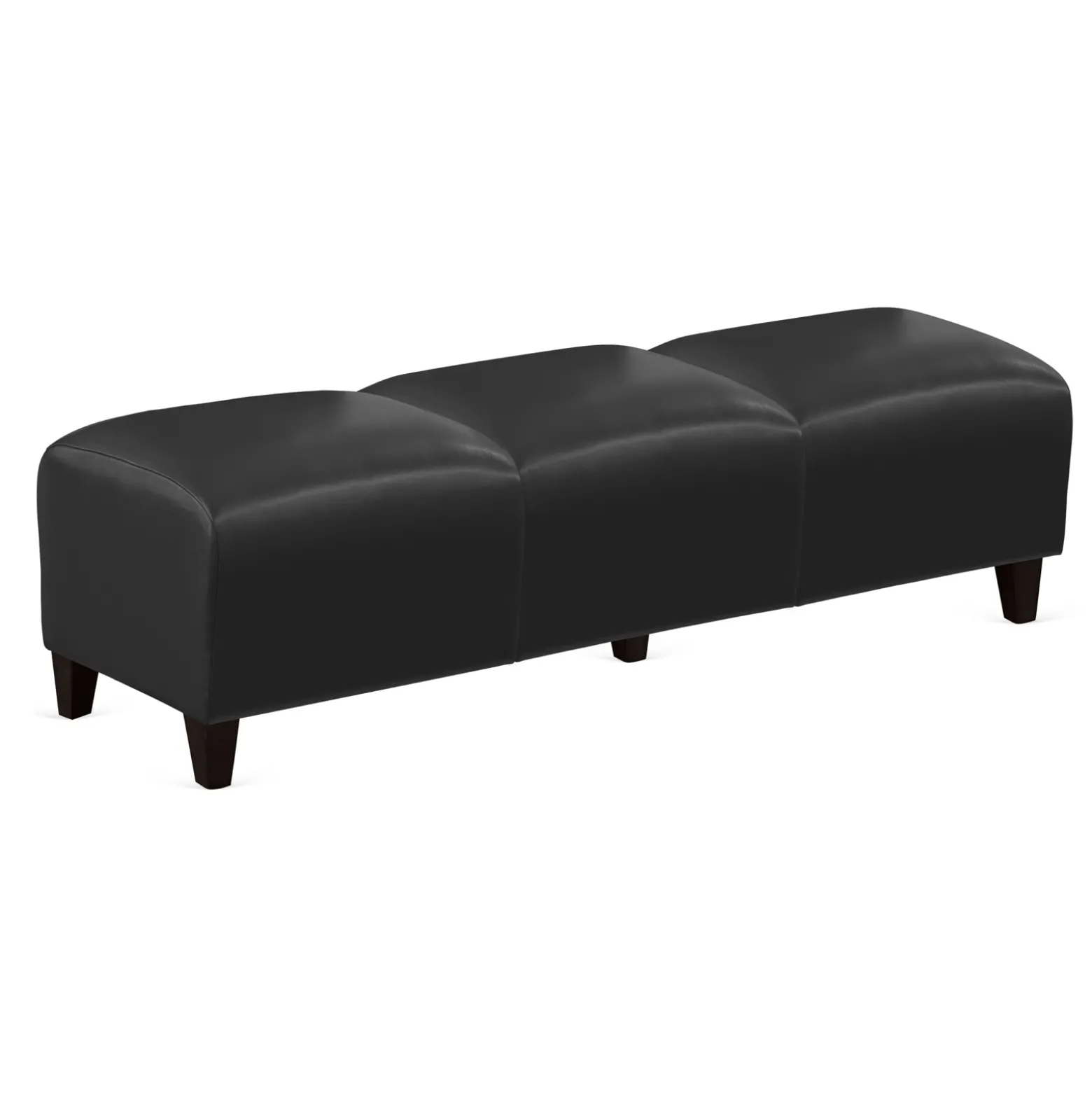 Parkside Three Seat Bench in Faux Leather - 65"W