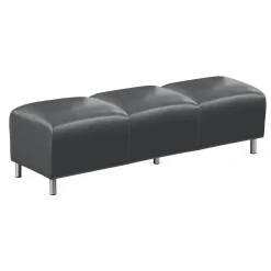 Parkside Three Seat Bench in Faux Leather - 65