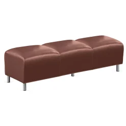 Parkside Three Seat Bench in Faux Leather - 65
