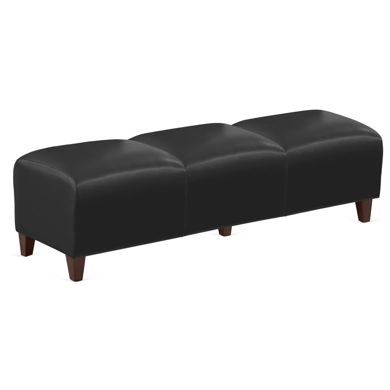 Parkside Three Seat Bench in Faux Leather - 65"W