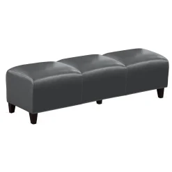 Parkside Three Seat Bench in Faux Leather - 65
