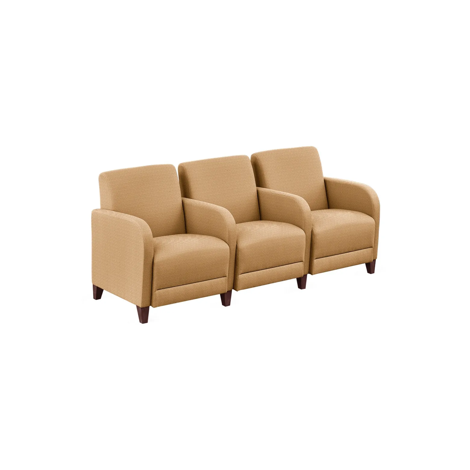 Parkside Three Seater with Center Arms in Polyurethane or Fabric - 75.5"W