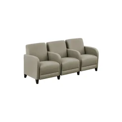 Parkside Three Seater with Center Arms in Polyurethane or Fabric - 75.5