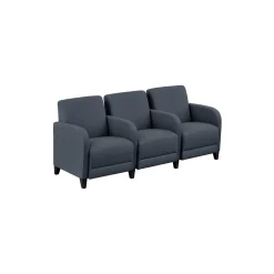 Parkside Three Seater with Center Arms in Polyurethane or Fabric - 75.5