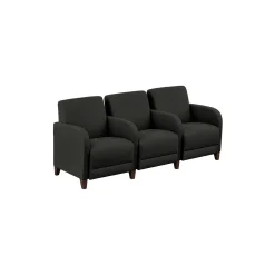 Parkside Three Seater with Center Arms in Polyurethane or Fabric - 75.5