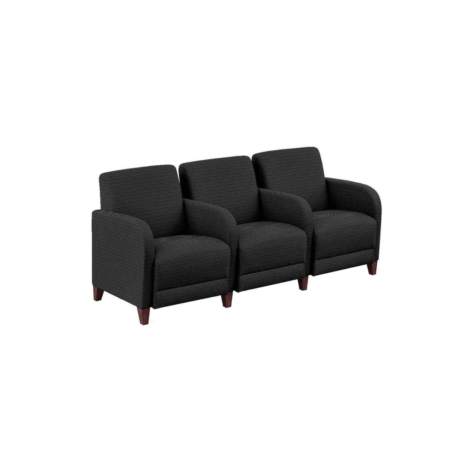 Parkside Three Seater with Center Arms in Polyurethane or Fabric - 75.5"W