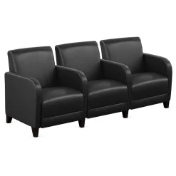 Parkside Three Seater with Center Arms in Faux Leather - 75.5"W