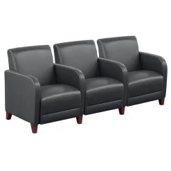 Parkside Three Seater with Center Arms in Faux Leather - 75.5