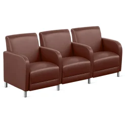 Parkside Three Seater with Center Arms in Faux Leather - 75.5