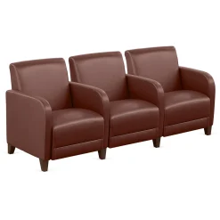 Parkside Three Seater with Center Arms in Faux Leather - 75.5