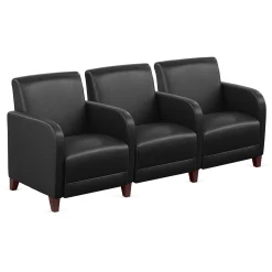 Parkside Three Seater with Center Arms in Faux Leather - 75.5