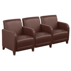 Parkside Three Seater with Center Arms in Faux Leather - 75.5
