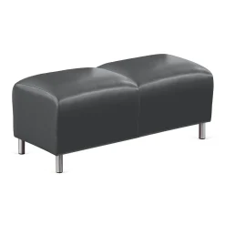 Parkside Two Seat Bench in Faux Leather - 43