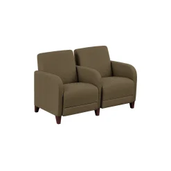 Parkside Two Seater with Center Arm in Polyurethane or Fabric - 51.5"W