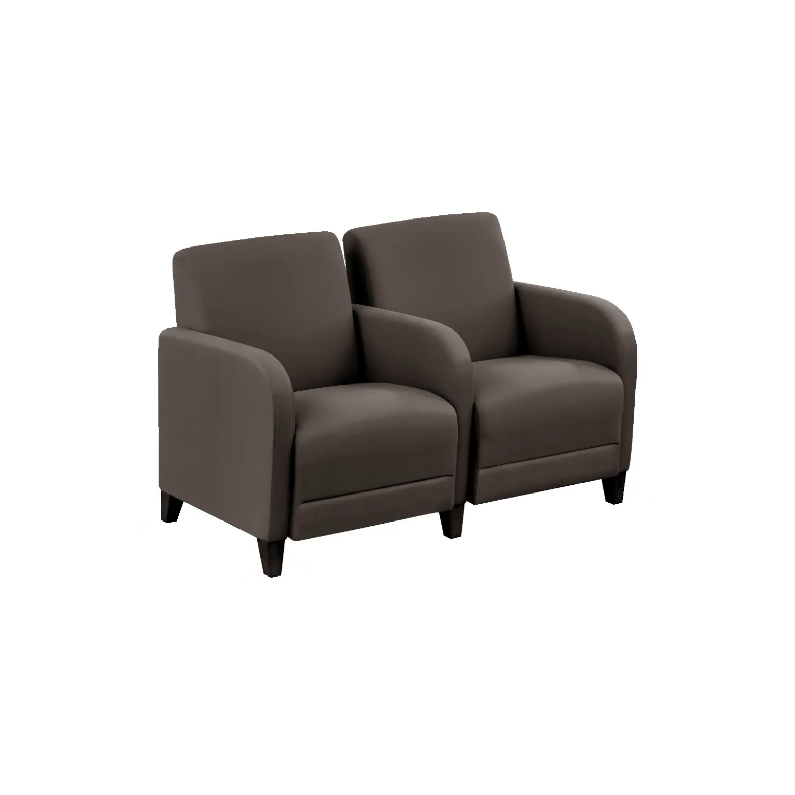 Parkside Two Seater with Center Arm in Polyurethane or Fabric - 51.5"W