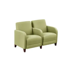 Parkside Two Seater with Center Arm in Polyurethane or Fabric - 51.5