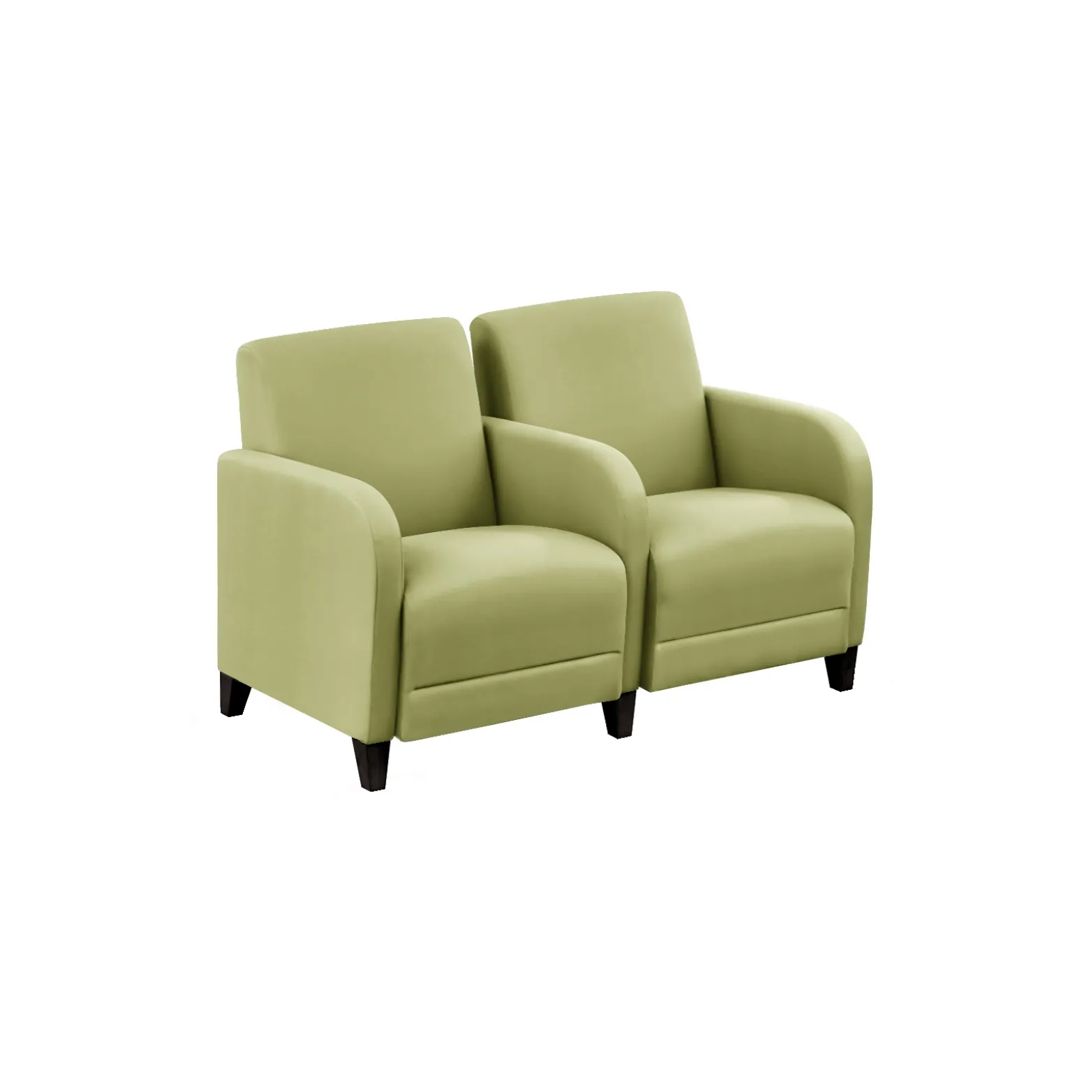 Parkside Two Seater with Center Arm in Polyurethane or Fabric - 51.5"W