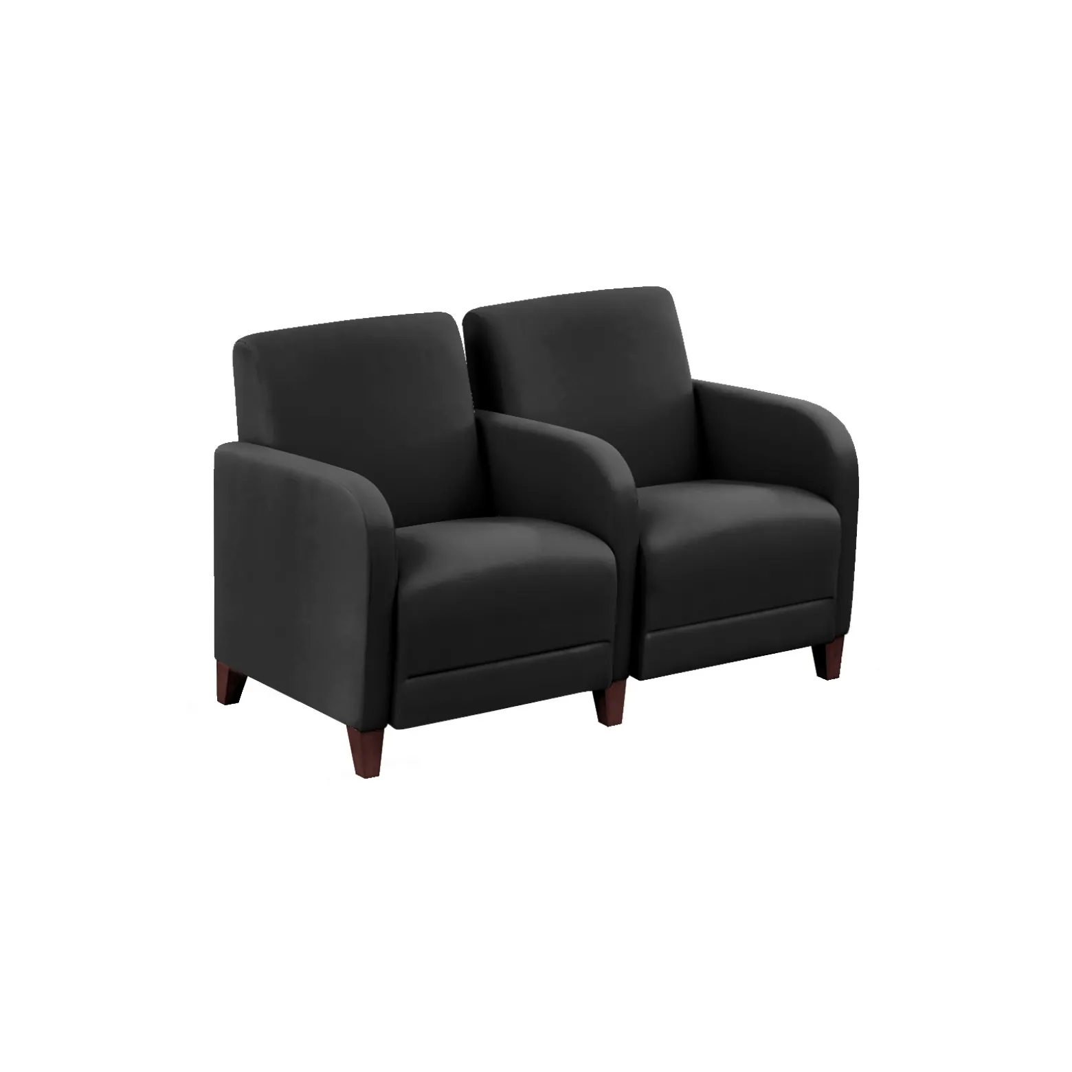 Parkside Two Seater with Center Arm in Polyurethane or Fabric - 51.5"W