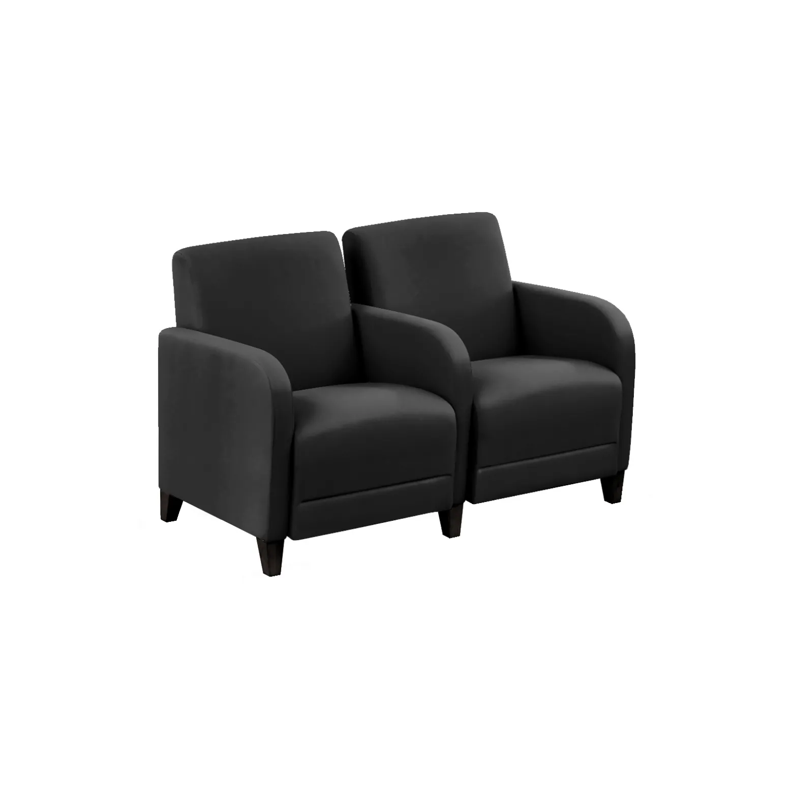 Parkside Two Seater with Center Arm in Polyurethane or Fabric - 51.5"W