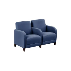Parkside Two Seater with Center Arm in Polyurethane or Fabric - 51.5