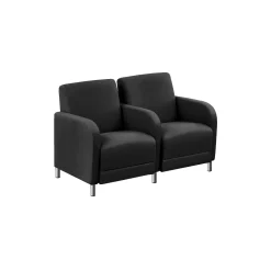 Parkside Two Seater with Center Arm in Polyurethane or Fabric - 51.5