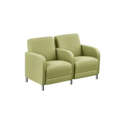 Parkside Two Seater with Center Arm in Polyurethane or Fabric - 51.5