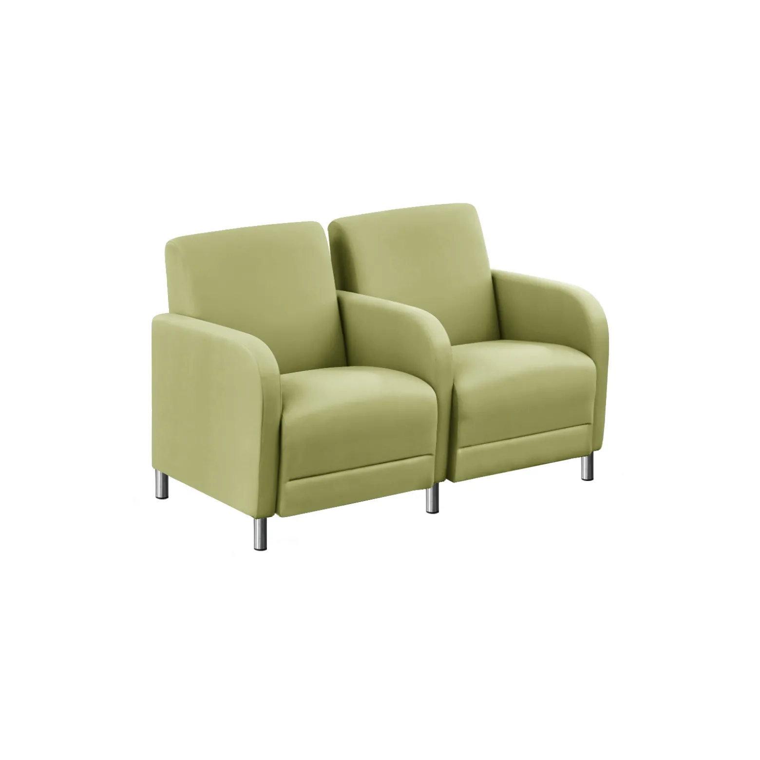 Parkside Two Seater with Center Arm in Polyurethane or Fabric - 51.5"W