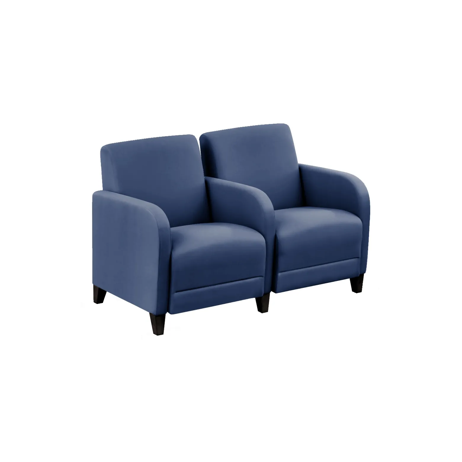 Parkside Two Seater with Center Arm in Polyurethane or Fabric - 51.5"W