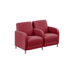 Parkside Two Seater with Center Arm in Polyurethane or Fabric - 51.5