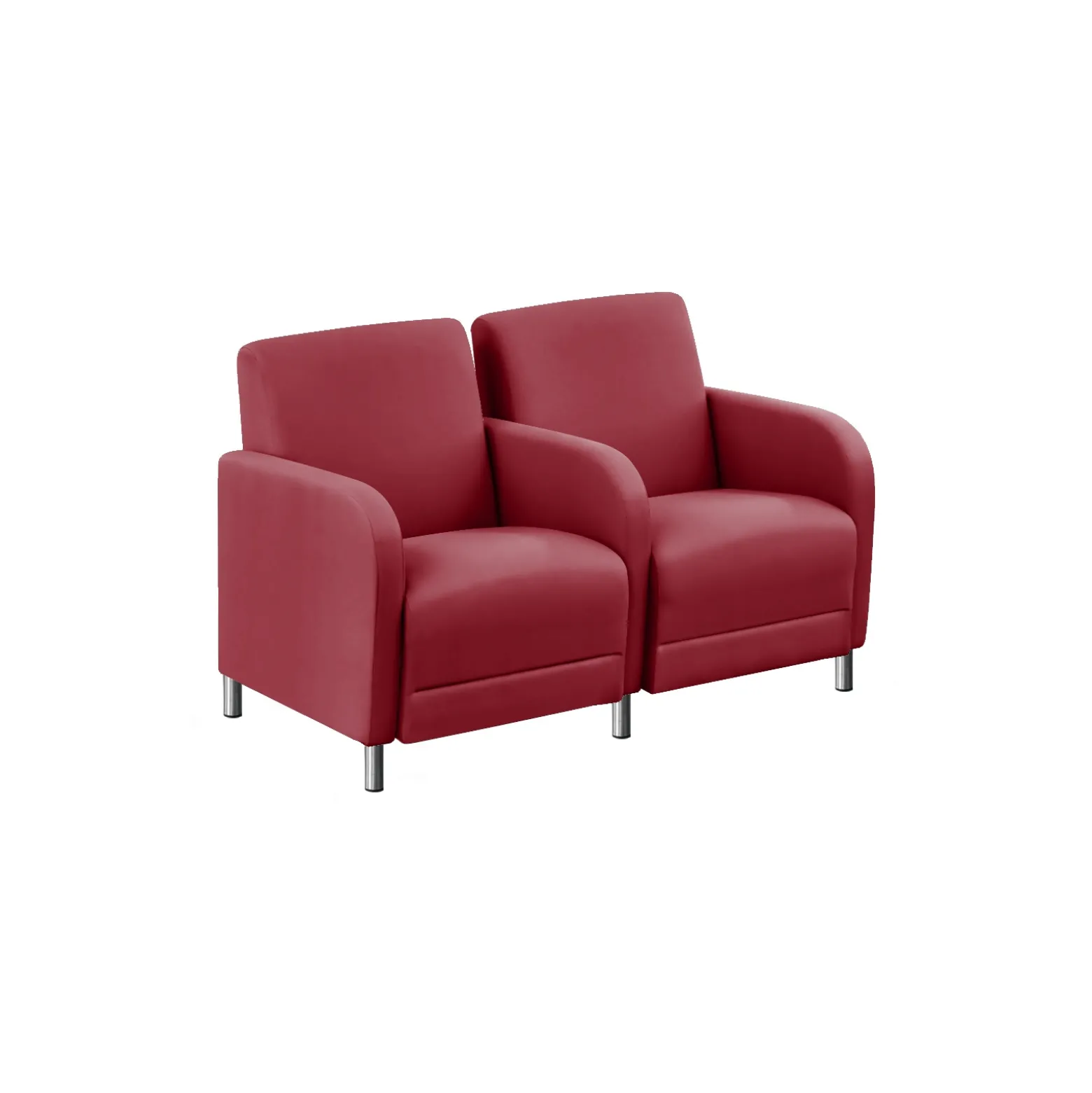 Parkside Two Seater with Center Arm in Polyurethane or Fabric - 51.5"W