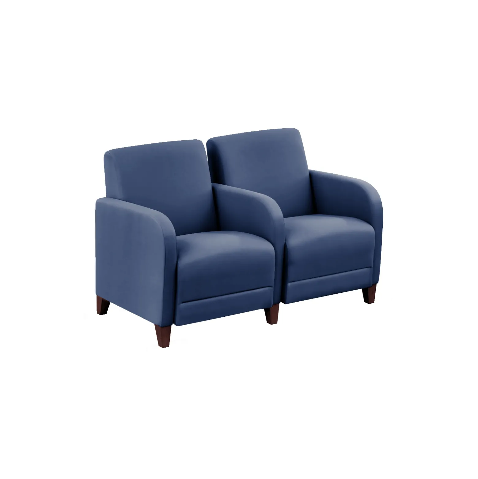 Parkside Two Seater with Center Arm in Polyurethane or Fabric - 51.5"W
