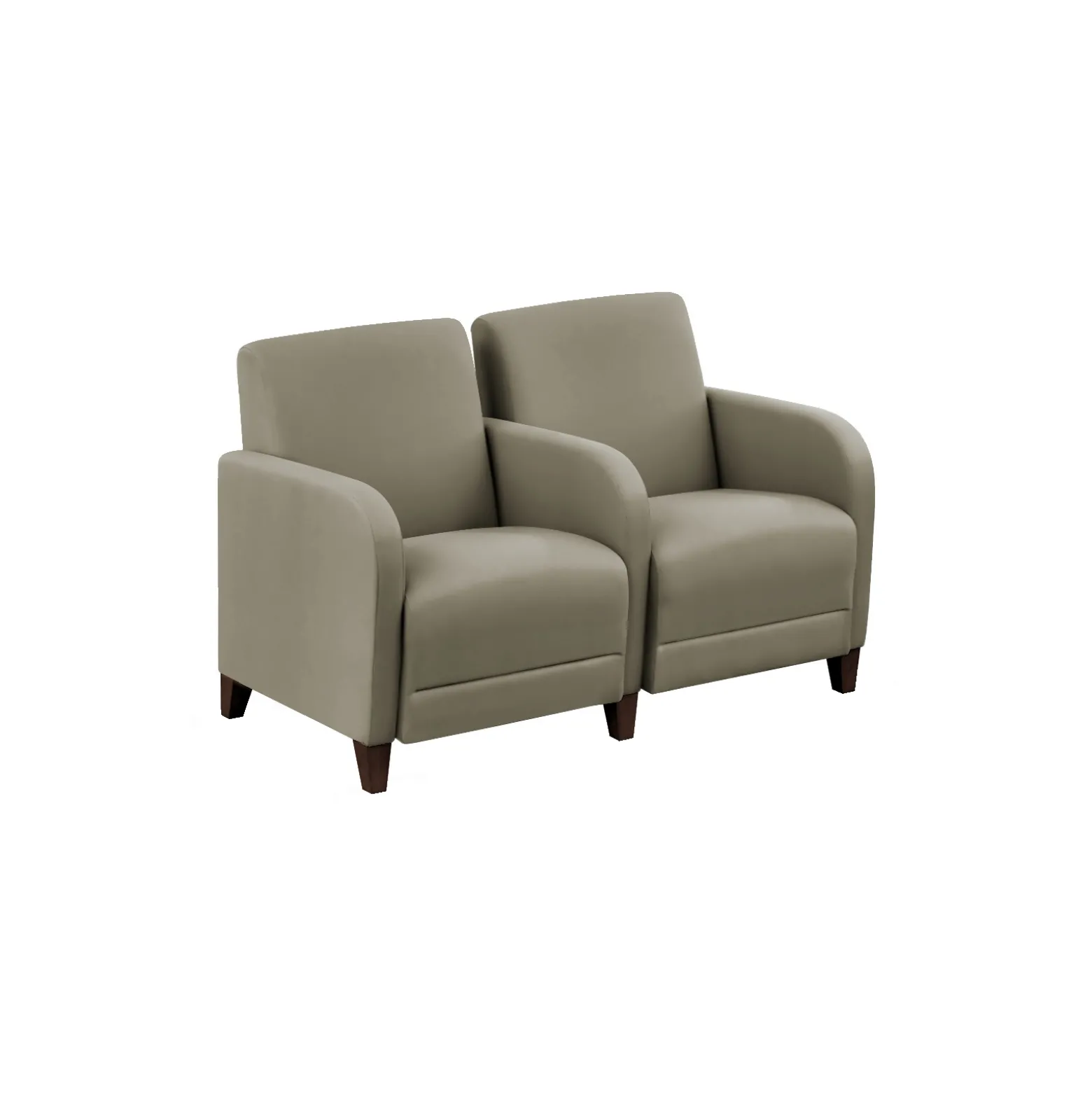 Parkside Two Seater with Center Arm in Polyurethane or Fabric - 51.5"W