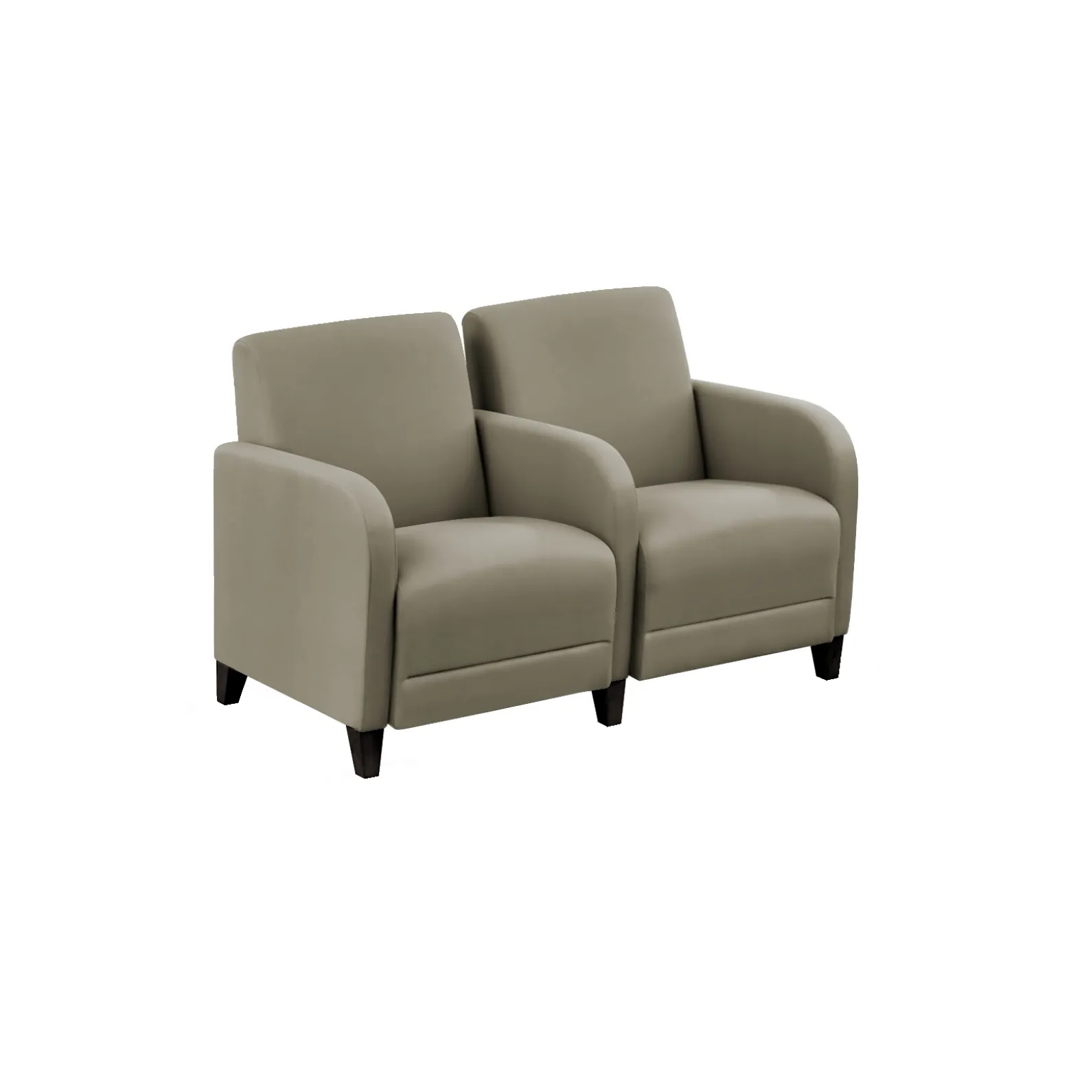 Parkside Two Seater with Center Arm in Polyurethane or Fabric - 51.5"W