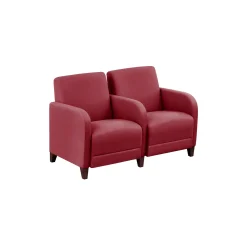 Parkside Two Seater with Center Arm in Polyurethane or Fabric - 51.5