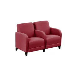 Parkside Two Seater with Center Arm in Polyurethane or Fabric - 51.5