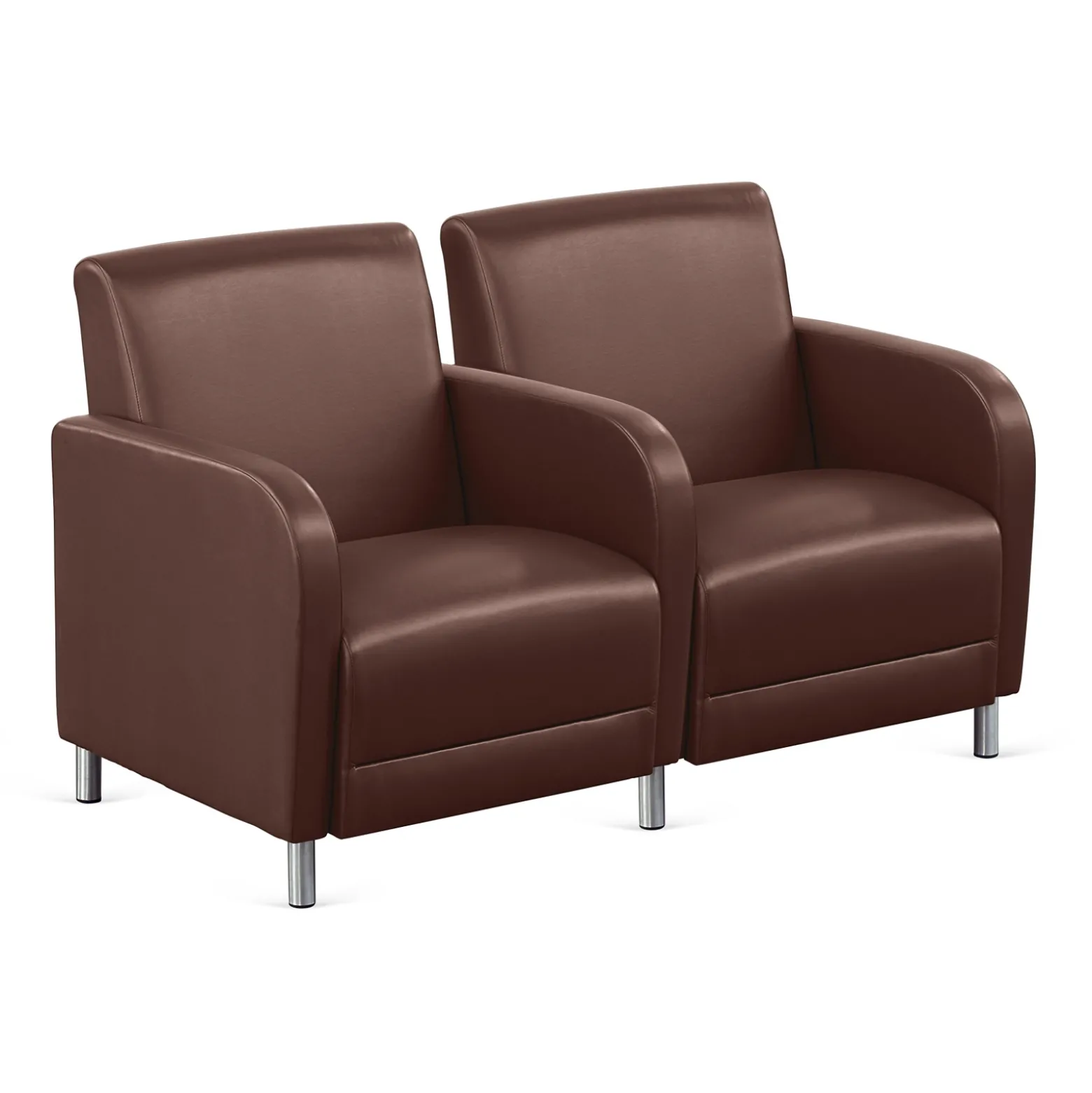 Parkside Two Seater with Center Arm in Faux Leather - 51.5"W