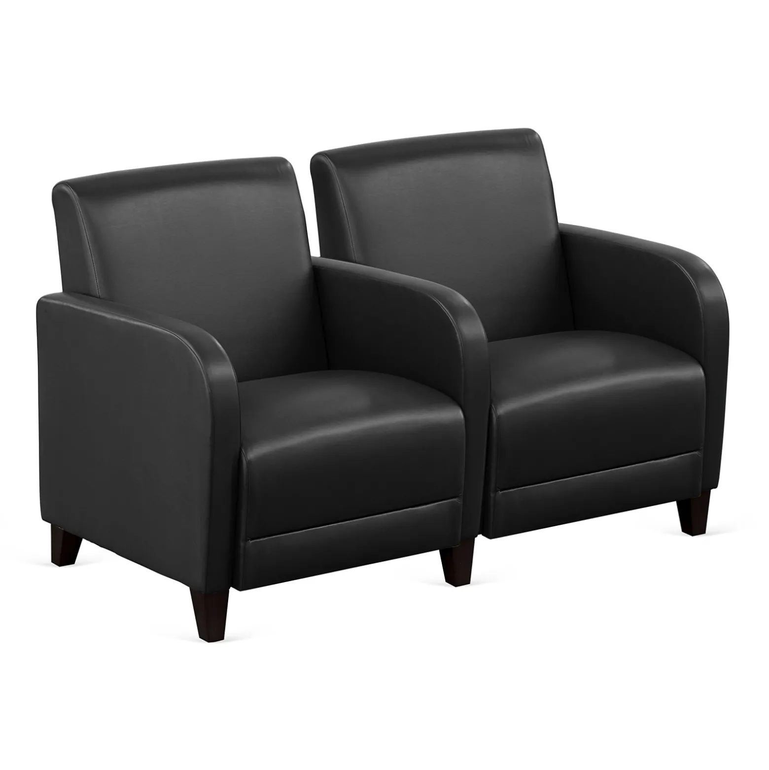 Parkside Two Seater with Center Arm in Faux Leather - 51.5"W