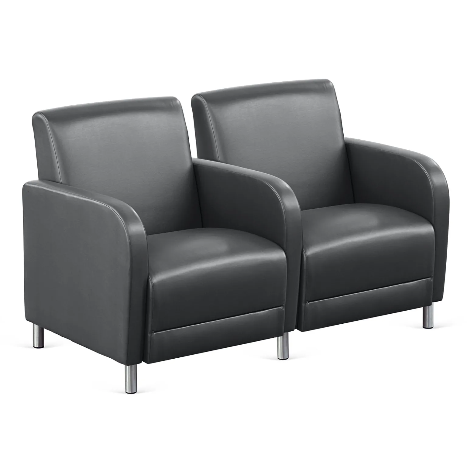 Parkside Two Seater with Center Arm in Faux Leather - 51.5"W