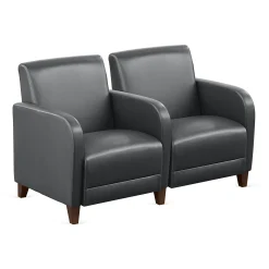 Parkside Two Seater with Center Arm in Faux Leather - 51.5