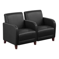 Parkside Two Seater with Center Arm in Faux Leather - 51.5