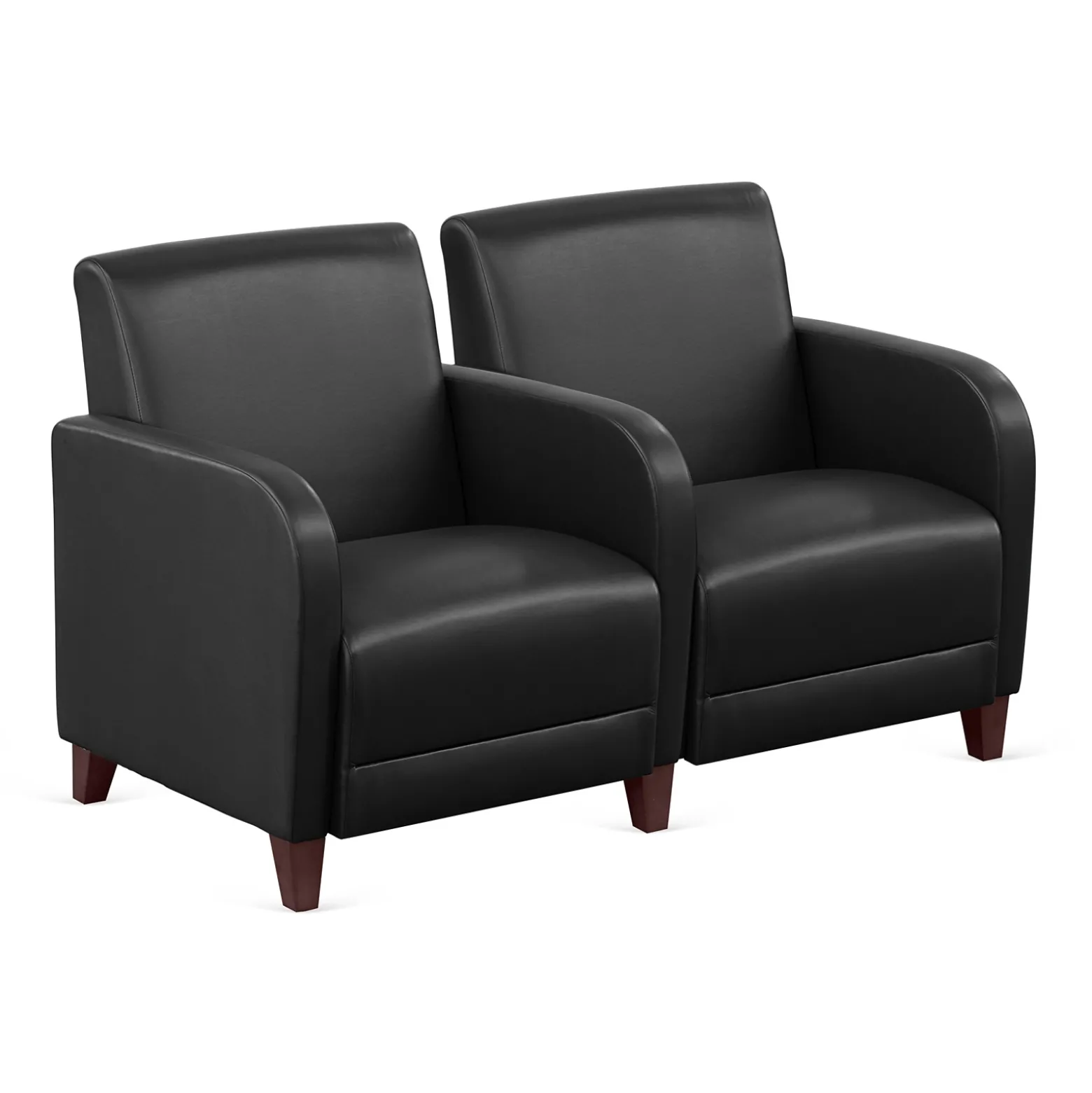 Parkside Two Seater with Center Arm in Faux Leather - 51.5"W
