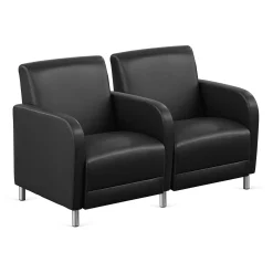 Parkside Two Seater with Center Arm in Faux Leather - 51.5