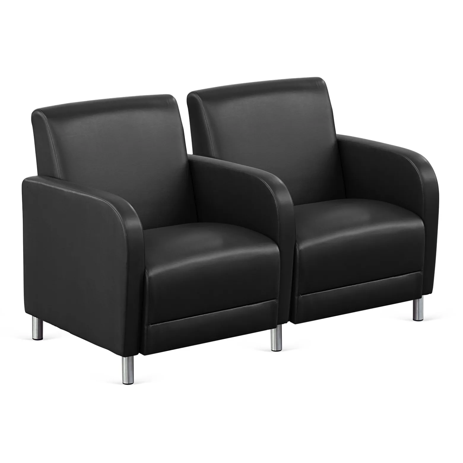 Parkside Two Seater with Center Arm in Faux Leather - 51.5"W