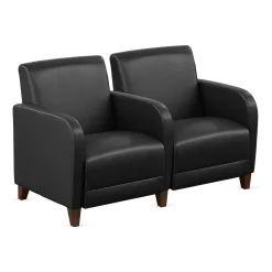 Parkside Two Seater with Center Arm in Faux Leather - 51.5