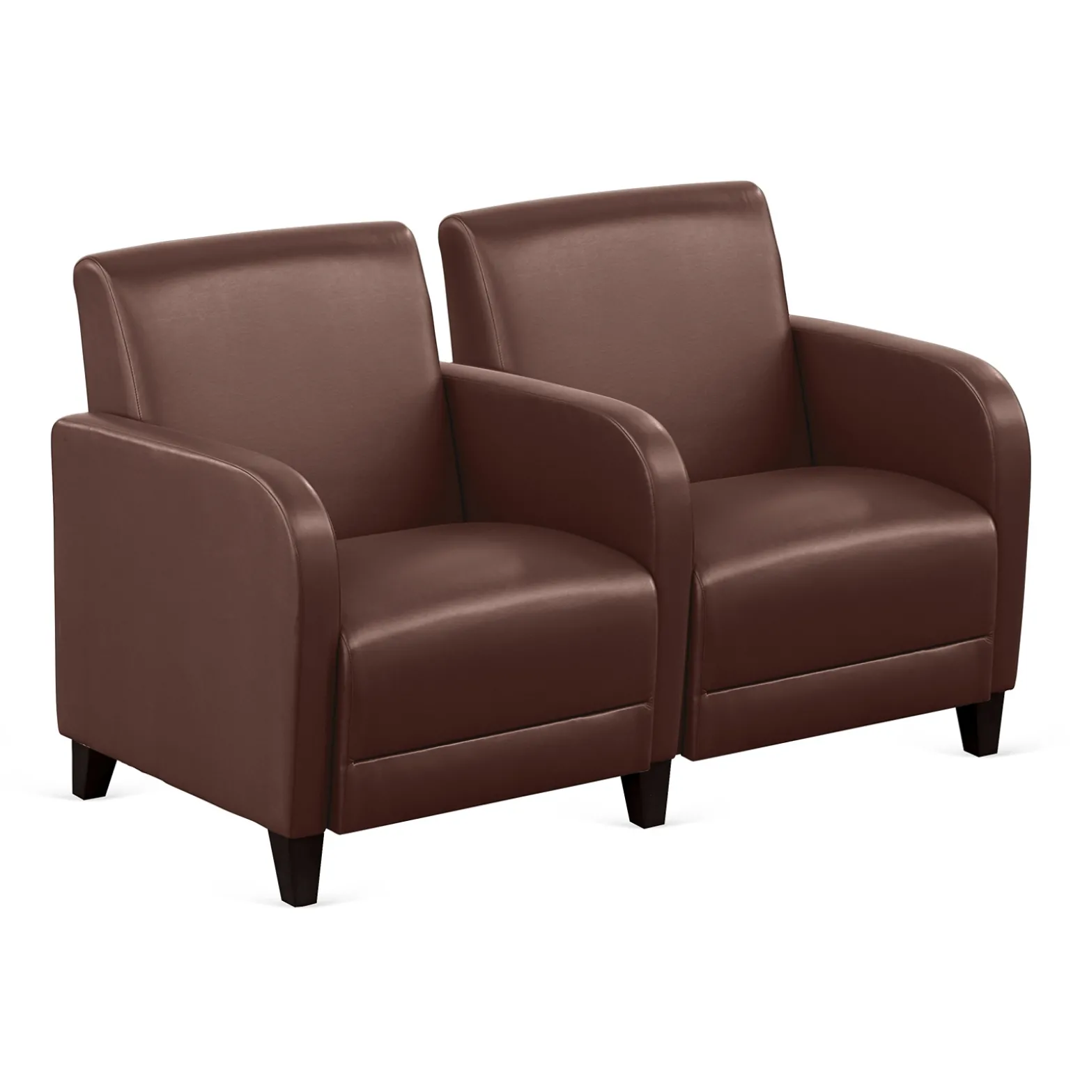 Parkside Two Seater with Center Arm in Faux Leather - 51.5"W