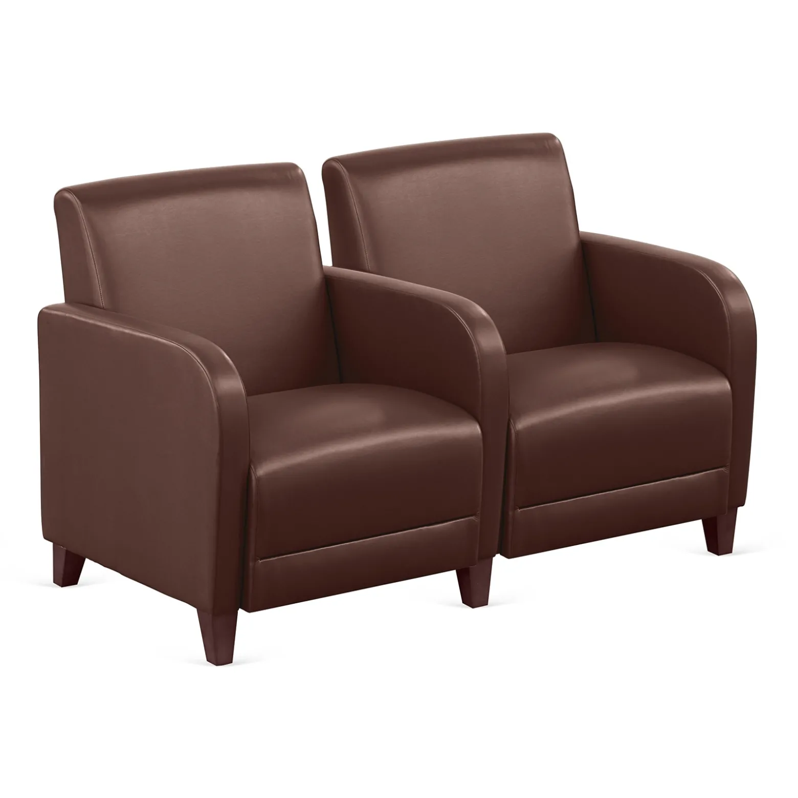 Parkside Two Seater with Center Arm in Faux Leather - 51.5"W