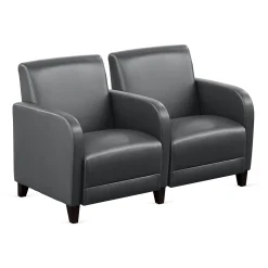 Parkside Two Seater with Center Arm in Faux Leather - 51.5