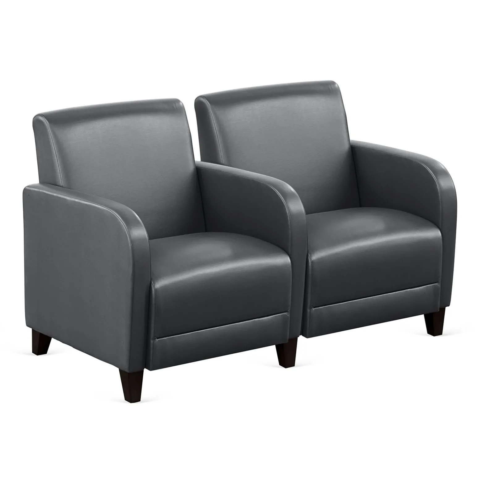 Parkside Two Seater with Center Arm in Faux Leather - 51.5"W